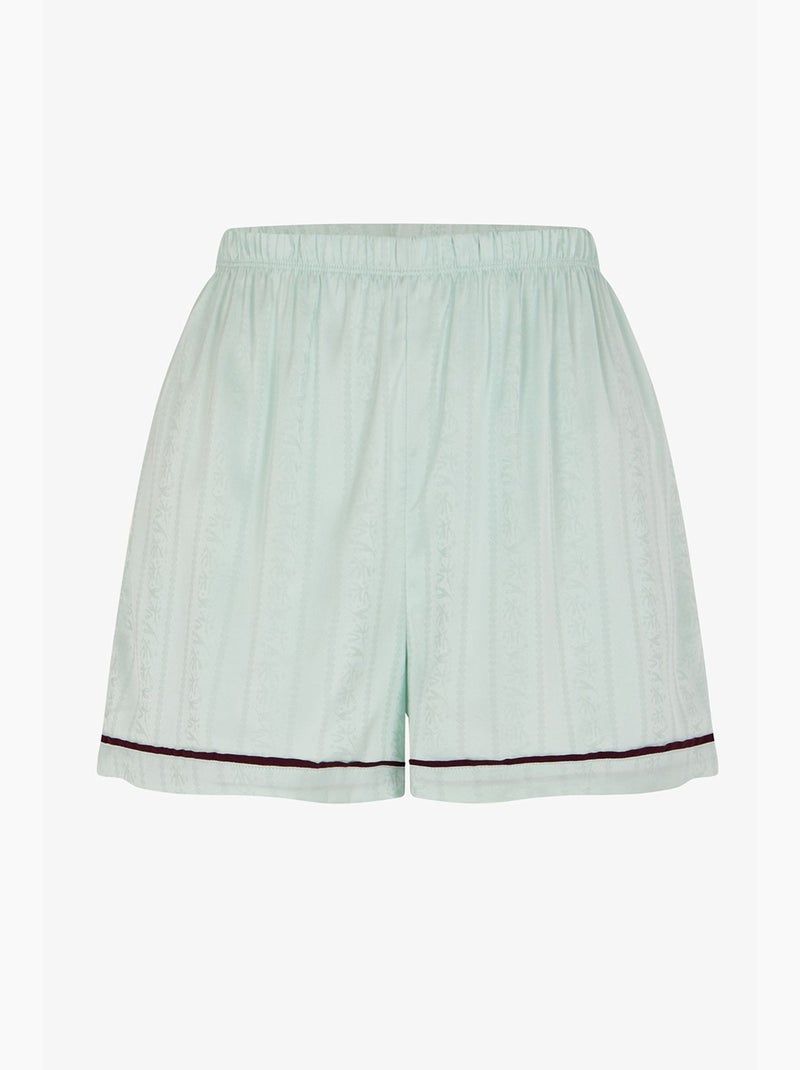 Aurora short de pijama cetim floral penti Verde menta - Kiabi