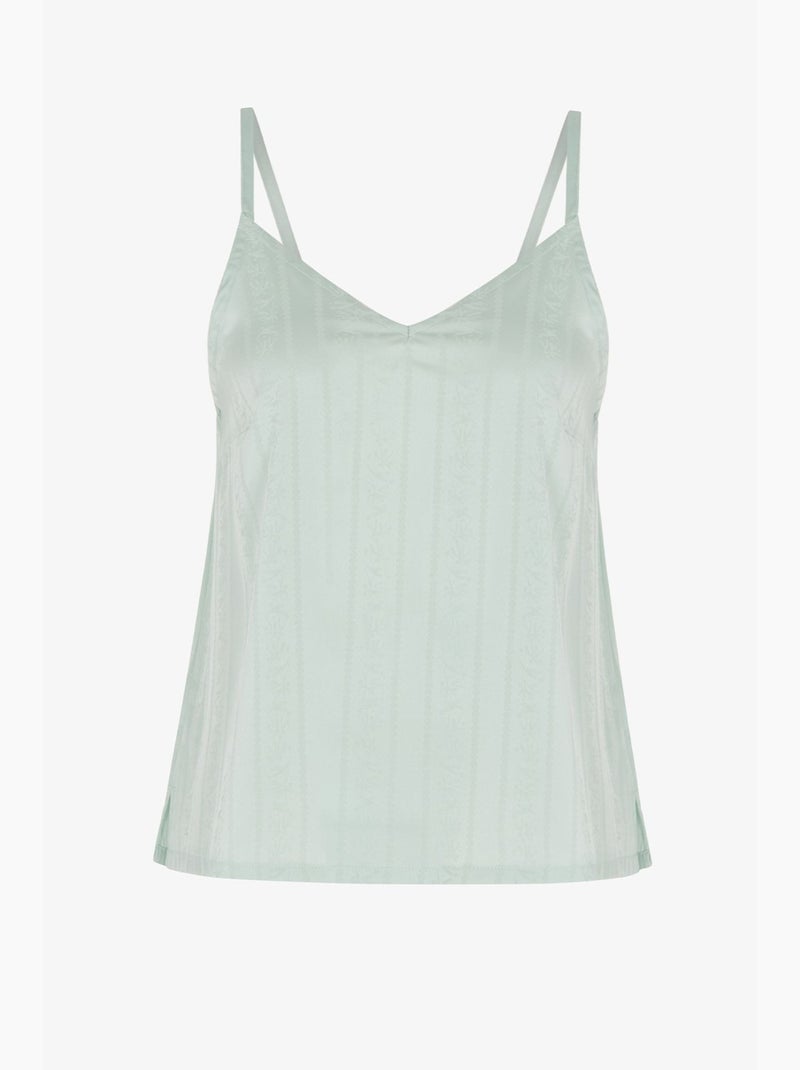Aurora top de pijama acetinado floral penti Verde menta - Kiabi