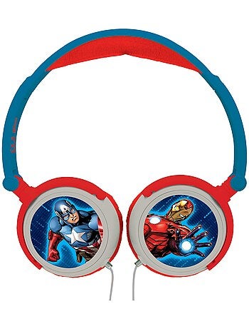 Auscultador estéreo com fios dobrável avengers com limitação de volume segura