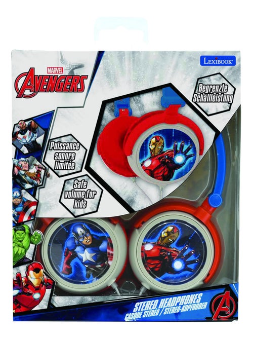 Auscultador estéreo com fios dobrável avengers com limitação de volume segura - Kiabi
