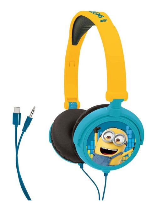 Auscultador estéreo com fios dobrável dos minions com limite de volume seguro - Kiabi Auscultador estéreo com fios dobrável dos minions com limite de volume seguro - Kiabi