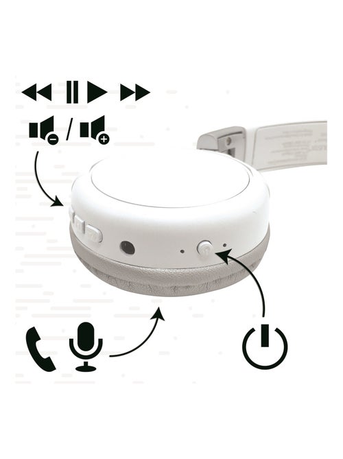 Auscultadores 2 em 1 bluetooth® e com fios, dobráveis e confortáveis design acoustix - Kiabi