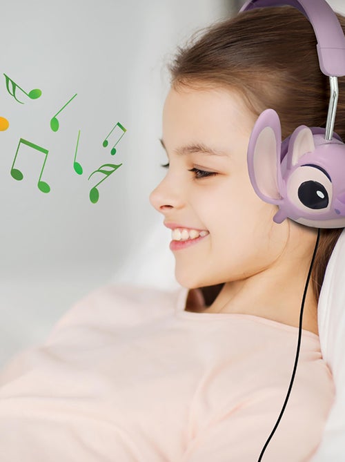 Auscultadores dobráveis com fios angel da disney stitch com limitação segura do volume - Kiabi