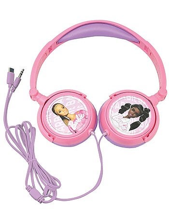 Auscultadores dobráveis com fios barbie stereo com limitação de volume segura