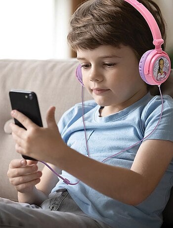 Auscultadores dobráveis com fios barbie stereo com limitação de volume segura