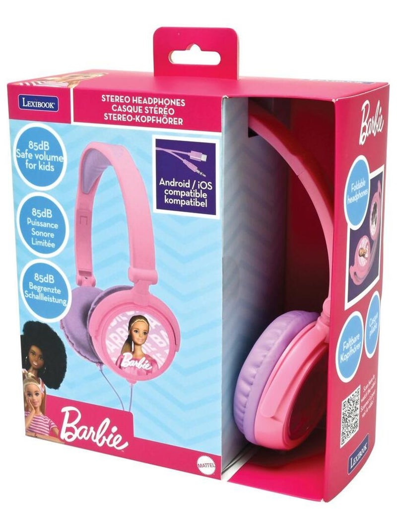 Auscultadores dobráveis com fios barbie stereo com limitação de volume segura Rosa - Kiabi