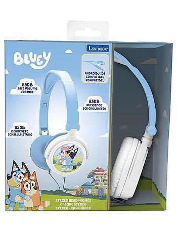 Auscultadores dobráveis com fios bluey com limitação segura do volume