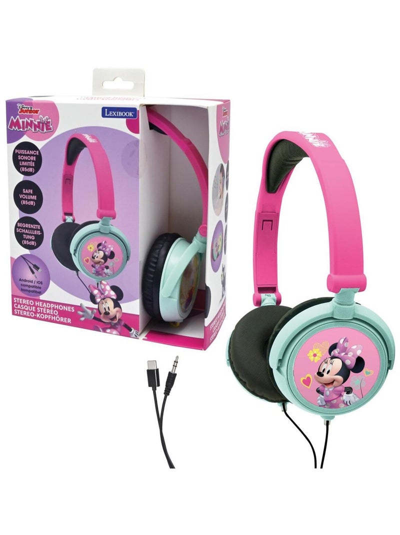 Auscultadores dobráveis com fios minnie stereo com limitação segura do volume Rosa - Kiabi