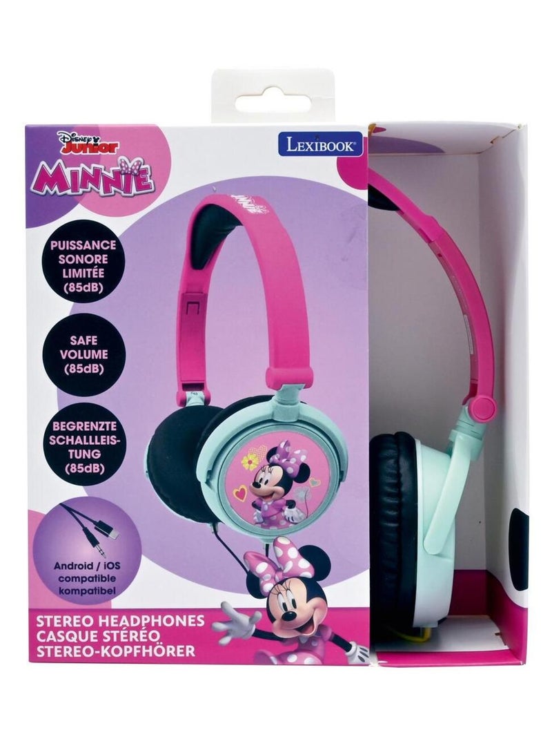 Auscultadores dobráveis com fios minnie stereo com limitação segura do volume Rosa - Kiabi