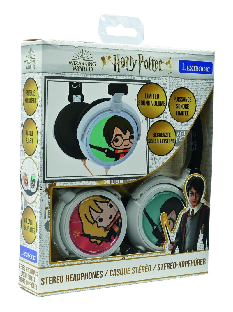 Auscultadores estéreo com fios dobráveis harry potter com limite de volume seguro Branco - Kiabi