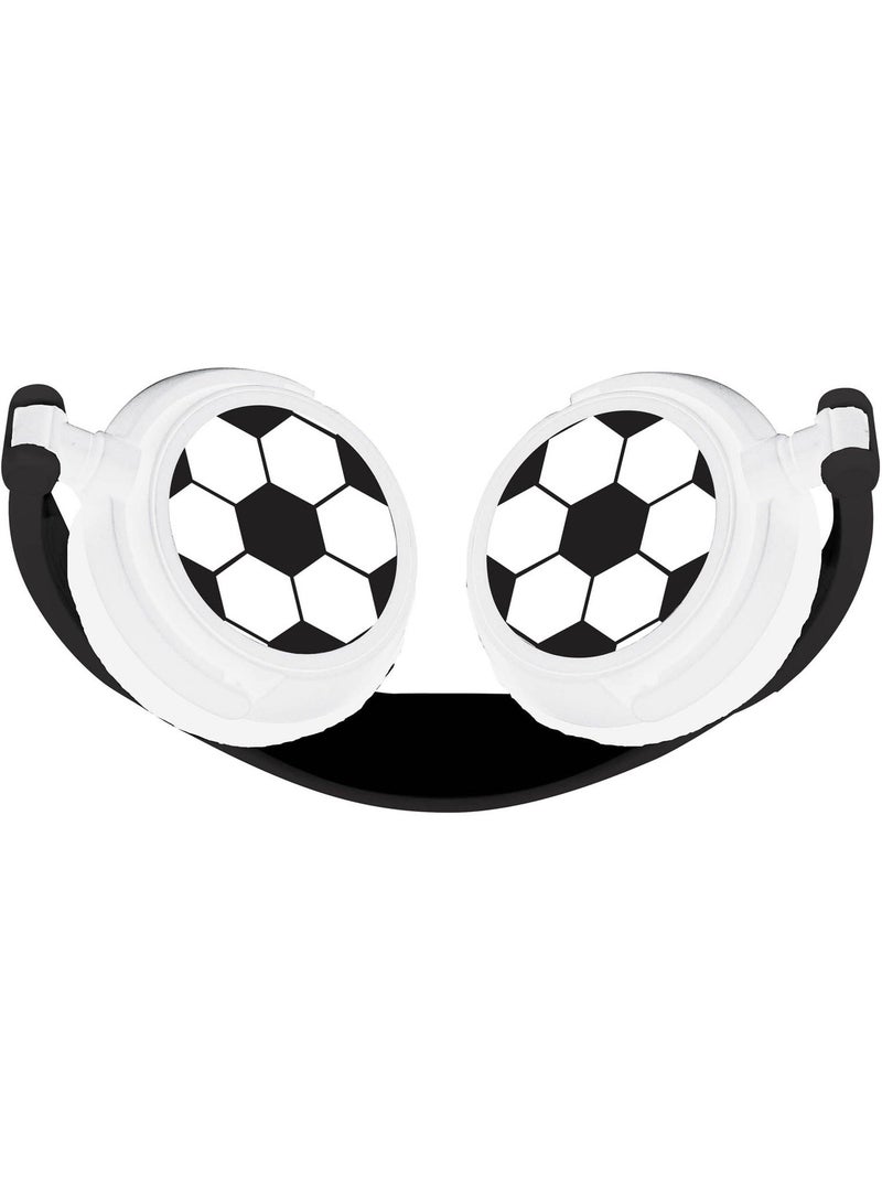 Auscultadores estéreo com fios dobráveis para futebol com limitação segura do volume Preto - Kiabi