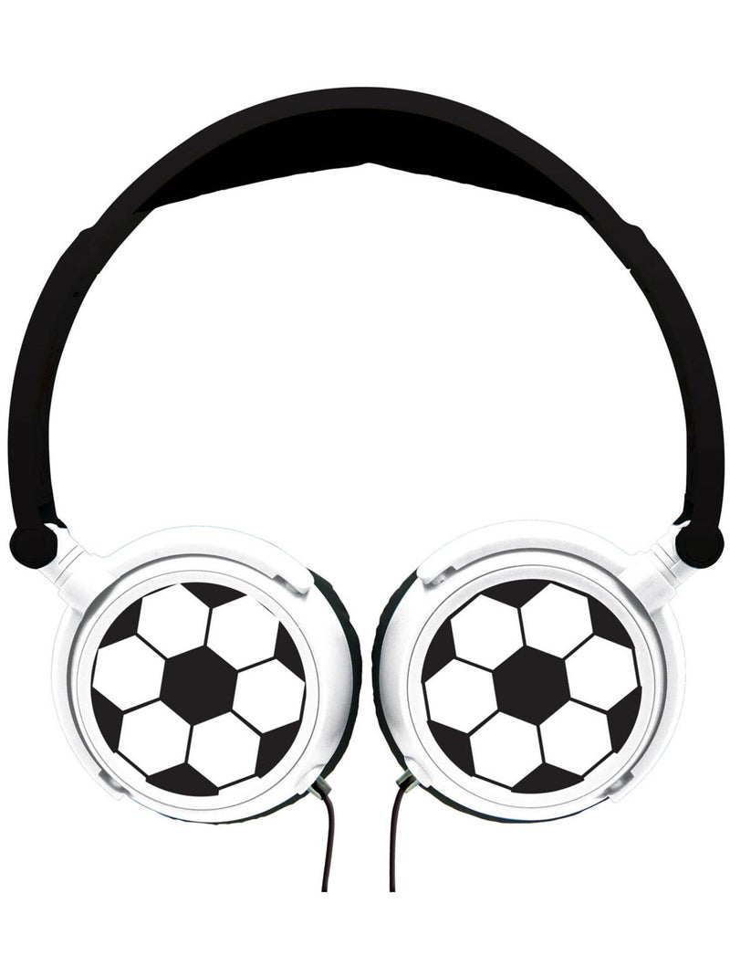 Auscultadores estéreo com fios dobráveis para futebol com limitação segura do volume Preto - Kiabi