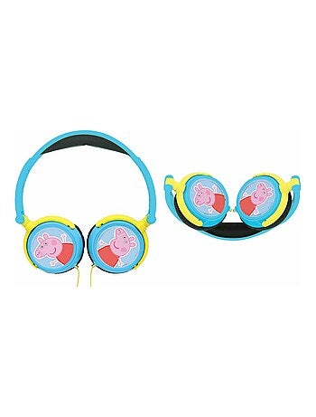 Auscultadores estéreo com fios dobráveis peppa pig com limite de volume seguro