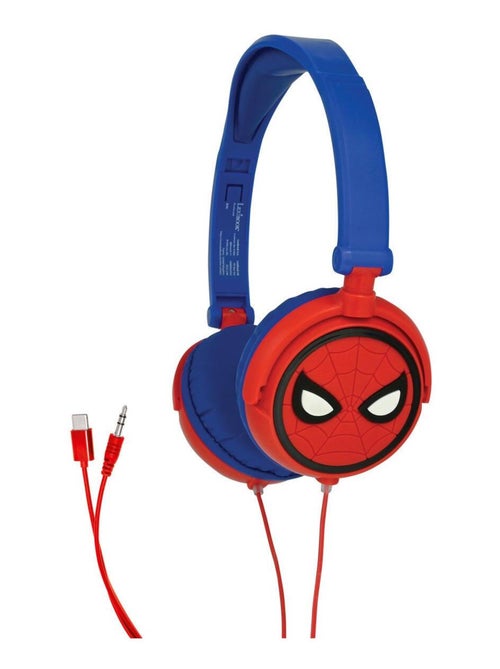 Auscultadores estéreo com fios dobráveis spiderman com limite de volume seguro - Kiabi