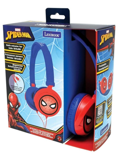 Auscultadores estéreo com fios dobráveis spiderman com limite de volume seguro - Kiabi