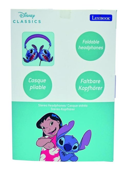 Auscultadores estéreo com fios dobráveis stitch com limite de volume seguro - Kiabi