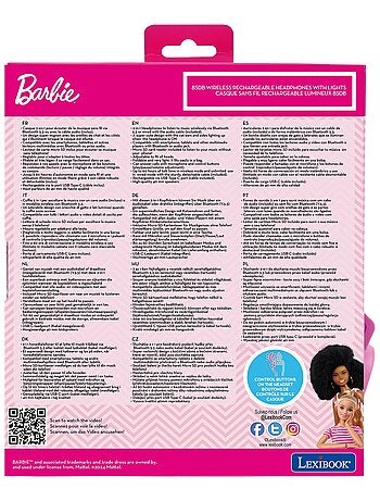 Auscultadores recarregáveis sem fios com luzes em forma de orelhas de gato da barbie
