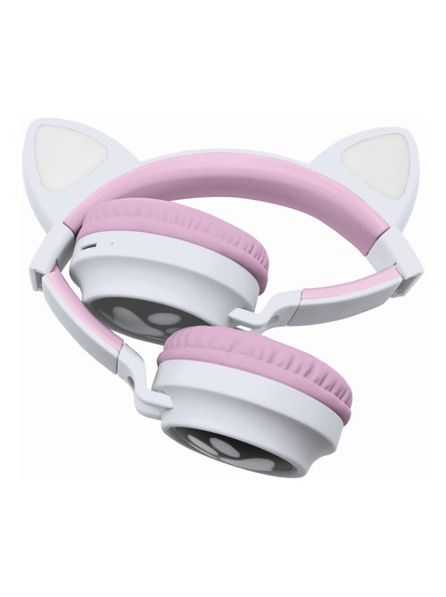 Auscultadores recarregáveis sem fios em forma de orelhas de gato com luzes - Kiabi Auscultadores recarregáveis sem fios em forma de orelhas de gato com luzes - Kiabi