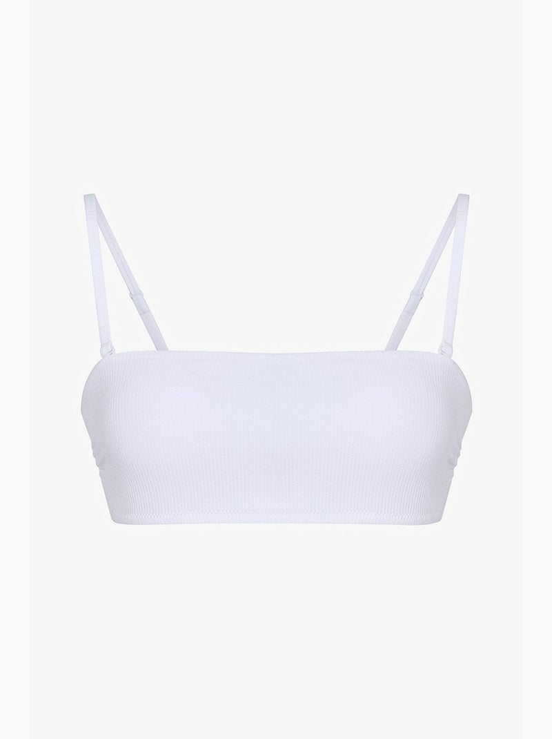 Ava top de biquíni sem alças texturizado penti Branco - Kiabi