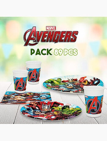 Avengers louça de mesa descartável para crianças 89 peças