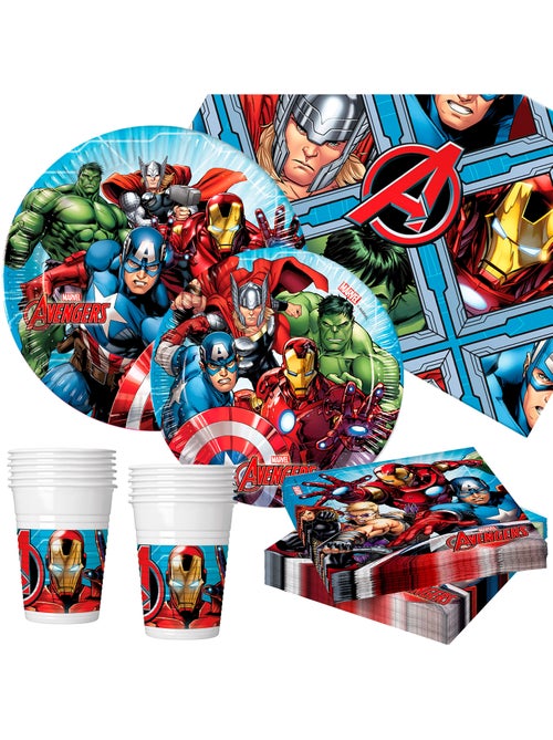 Avengers louça de mesa descartável para crianças 89 peças - Kiabi