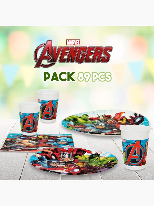 Avengers louça de mesa descartável para crianças 89 peças - Kiabi