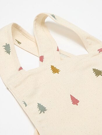 Avental infantil estampado Natal em algodão 55x49 cm