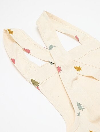 Avental infantil estampado Natal em algodão 55x49 cm