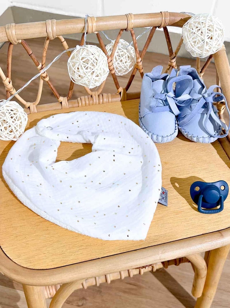 Babador bandana para bebé em gaze de algodão | sevira kids Branco Dourado - Kiabi