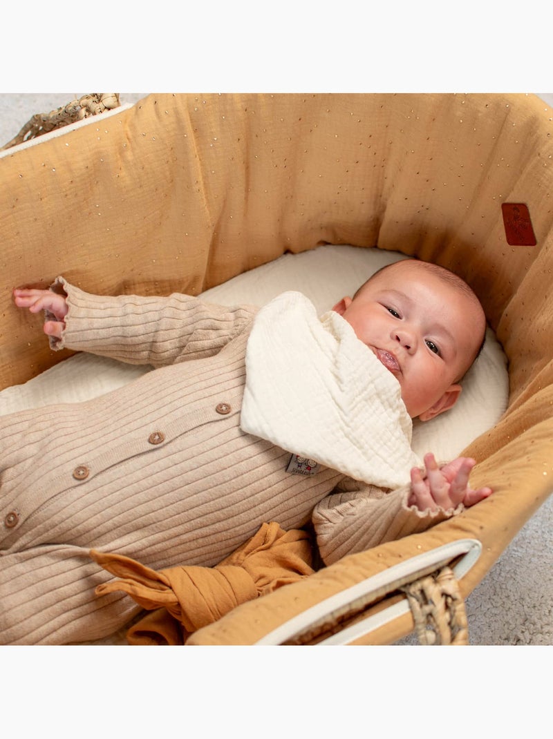 Babador bandana para bebé em gaze de algodão | sevira kids Ecru - Kiabi