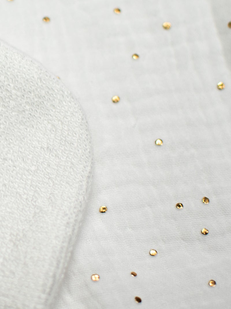 Babete bebé em gaze de algodão | sevira kids Branco Dourado - Kiabi