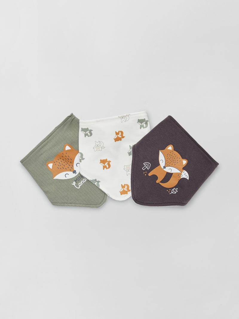 Babete em forma de lenço 'Petit Béguin' - 3 peças BEGE - Kiabi