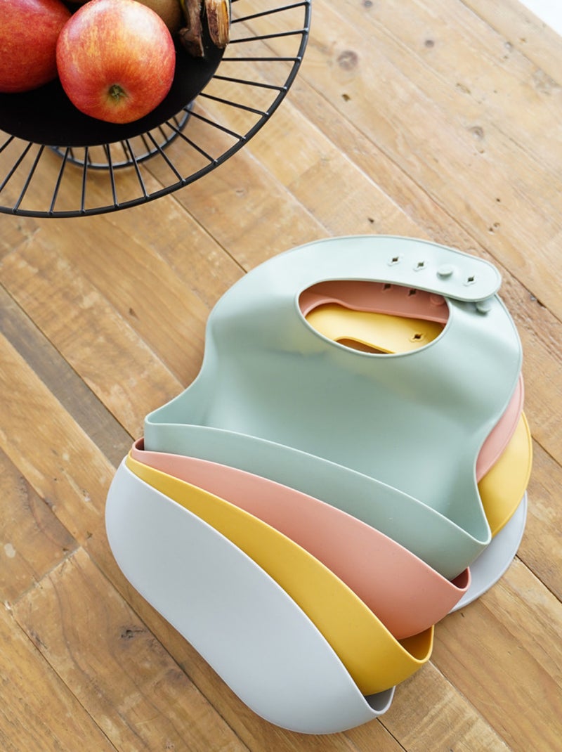 Babete em silicone com recuperador de alimentos Verde - Kiabi