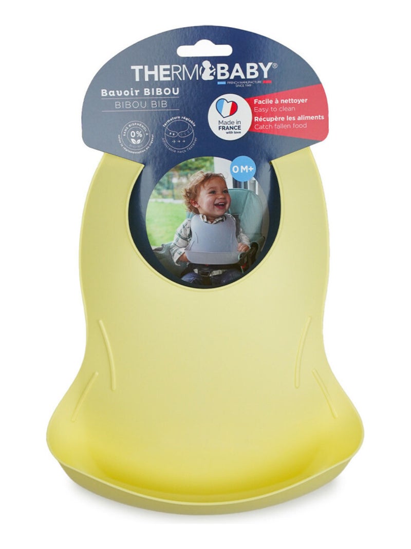 Babete impermeável thermobaby bibou com bolso coletor ajustável Amarelo-limão - Kiabi