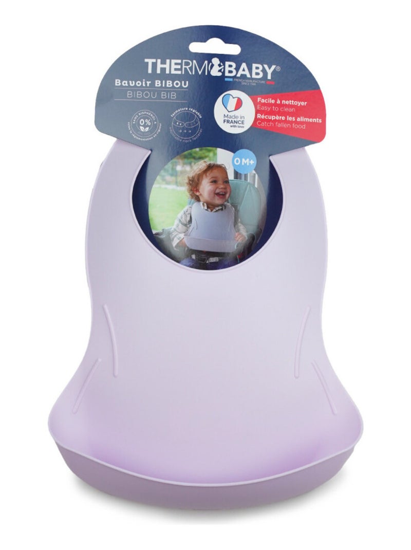 Babete impermeável thermobaby bibou com bolso de recolha ajustável bpa-free Malva lilás - Kiabi