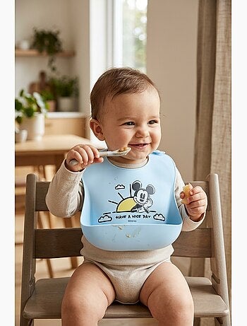 Babete mickey mouse bebé menino | licença oficial
