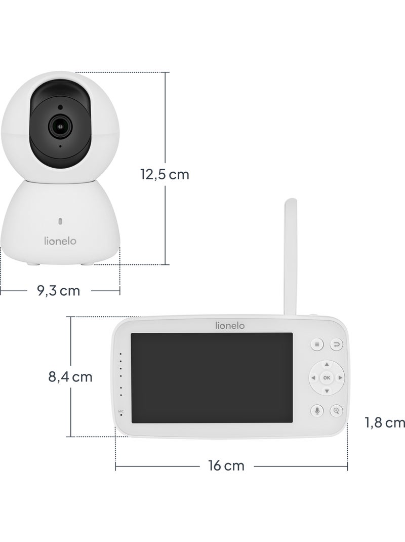 Baby monitor video LIONELO Babyline 8.4 - Monitor - App mobile - Portata 300 m Branco - Kiabi