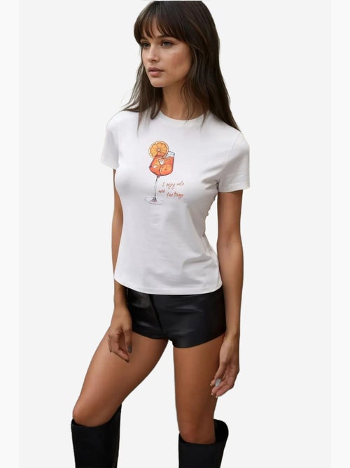 Baby tee estampada com decote redondo hiccup - Kiabi Baby tee estampada com decote redondo hiccup - Kiabi