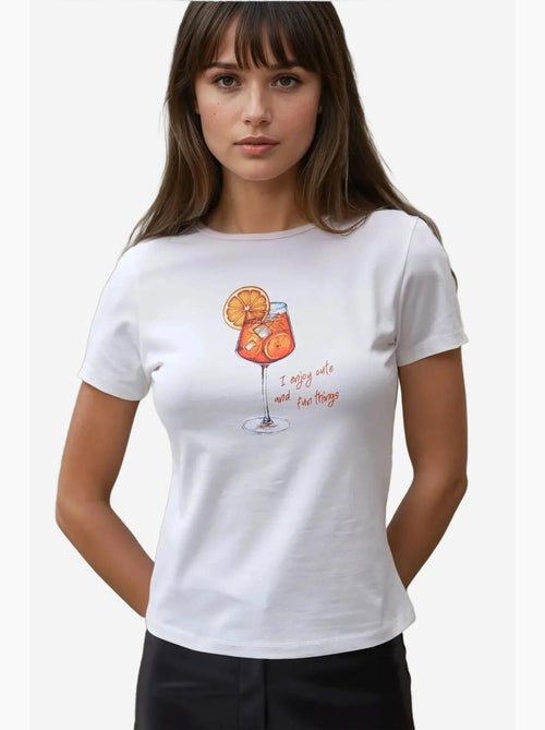 Baby tee estampada com decote redondo hiccup - Kiabi Baby tee estampada com decote redondo hiccup - Kiabi