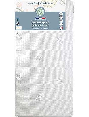 Babycalin - colchão higiênico removível para cama de bebê 60 x 120 cm - 100% poliuretano - branco