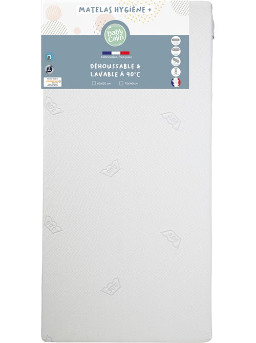 Babycalin - colchão higiênico removível para cama de bebê 60 x 120 cm - 100% poliuretano - branco - Kiabi Babycalin - colchão higiênico removível para cama de bebê 60 x 120 cm - 100% poliuretano - branco - Kiabi