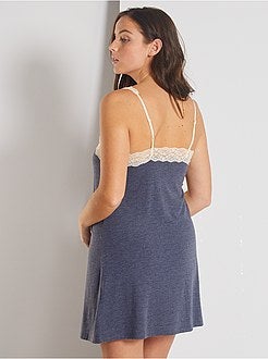 Babydoll com bordo em renda - Kiabi