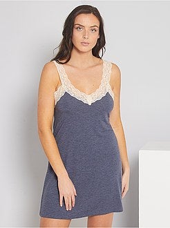 Babydoll com bordo em renda - Kiabi