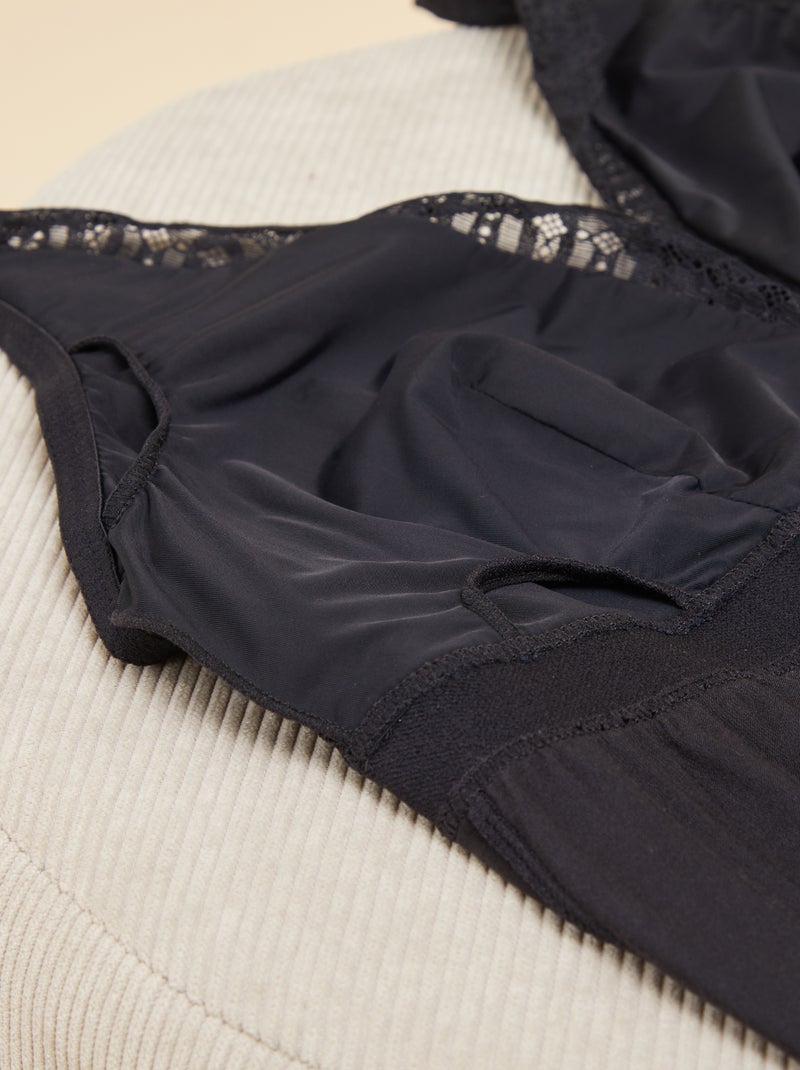 Babydoll pós-operatório - Octobre Rose Preto - Kiabi