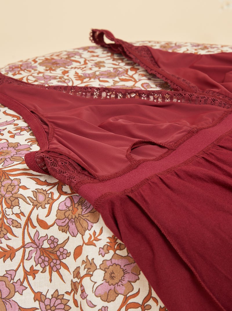 Babydoll pós-operatório - Octobre Rose VERMELHO - Kiabi