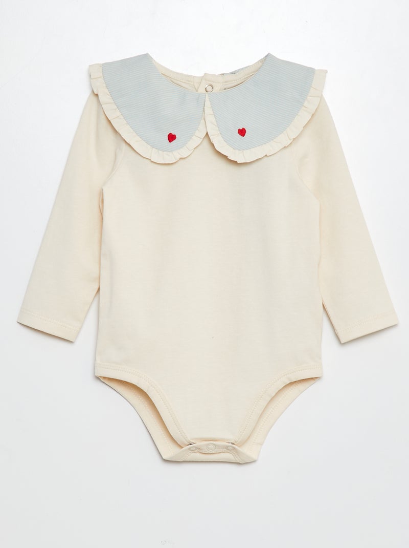 Babygro com gola claudine de fantasia BRANCO - Kiabi