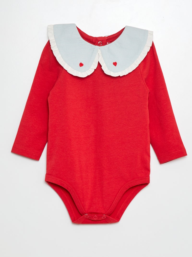Babygro com gola claudine de fantasia VERMELHO - Kiabi