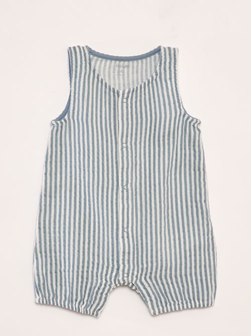 Babygro curto às riscas - Kiabi