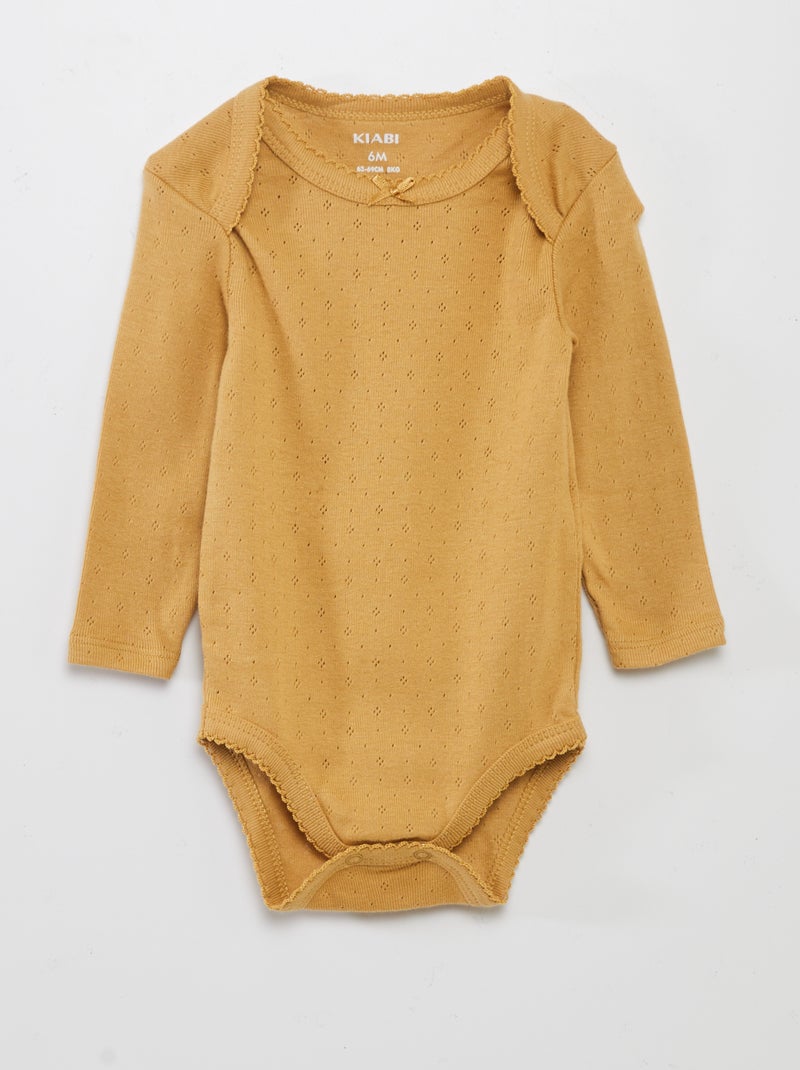 Babygro de manga comprida e gola americana  - Lote de 3 ROSA - Kiabi