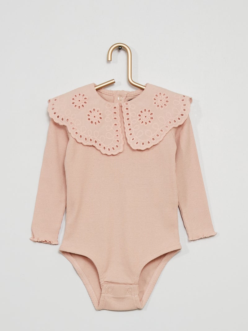 Babygro em malha nervurada ROSA - Kiabi